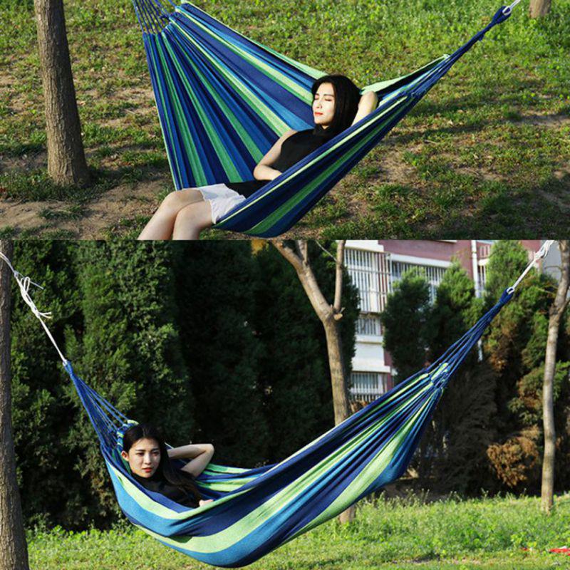 190*100 мм полосатый гамак для 2 человек, уличная кровать для отдыха, утолщенная парусиновая подвесная кровать, гамак для сна, 2 цвета
