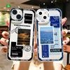 Чехол для телефона с принтом 'Пейзаж и почтовая марка' для iPhone 16 15 14 13 12 11 Pro Max XS X XR 7 8 SE, мягкая задняя крышка