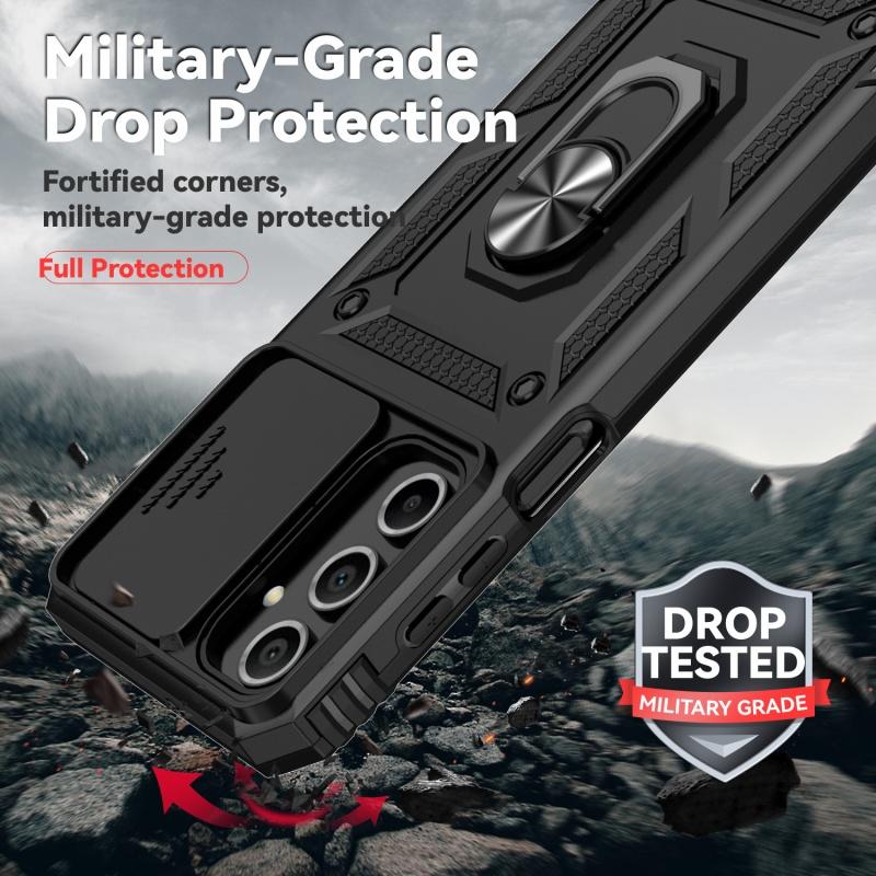 For Samsung Galaxy A16 5G Case Slide Camera Shockproof Armor Phone Case For Galaxy A16 A 16 Magnetic Ring Stand Back Cover