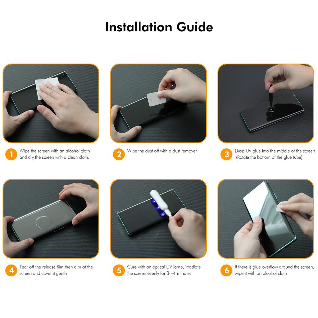 ENKAY HAT PRINCE 2 шт. Защитная пленка для экрана Xiaomi Redmi Note 13 Pro+ 5G, изогнутая, чувствительная к УФ-излучению, с поддержкой разблокировки по отпечатку пальца