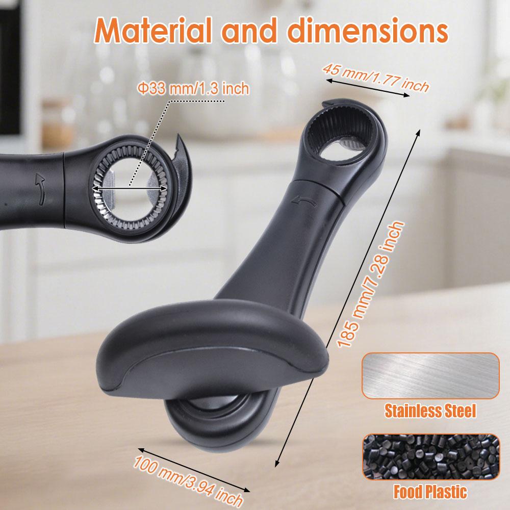 Portable Can Opener Plastic Safety Hand-actuated Bottle Opener Anti Slip Easy Grip Side Cut Multi-Func Professional Kitchen Tool1
