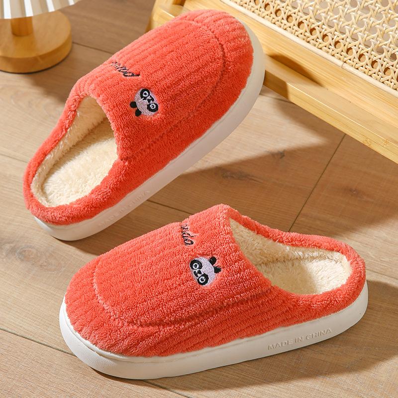 Новые хлопковые тапочки из овечьего хлопка для женщин зимой, домашняя теплая и утепленная обувь с мультяшной подошвой на толстой подошве для мужчин зимой
