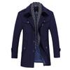 Men's Woolen Coat Medium and Long Scarf Collar Cotton Thickened Coat Woolen Jacket Men's Coat