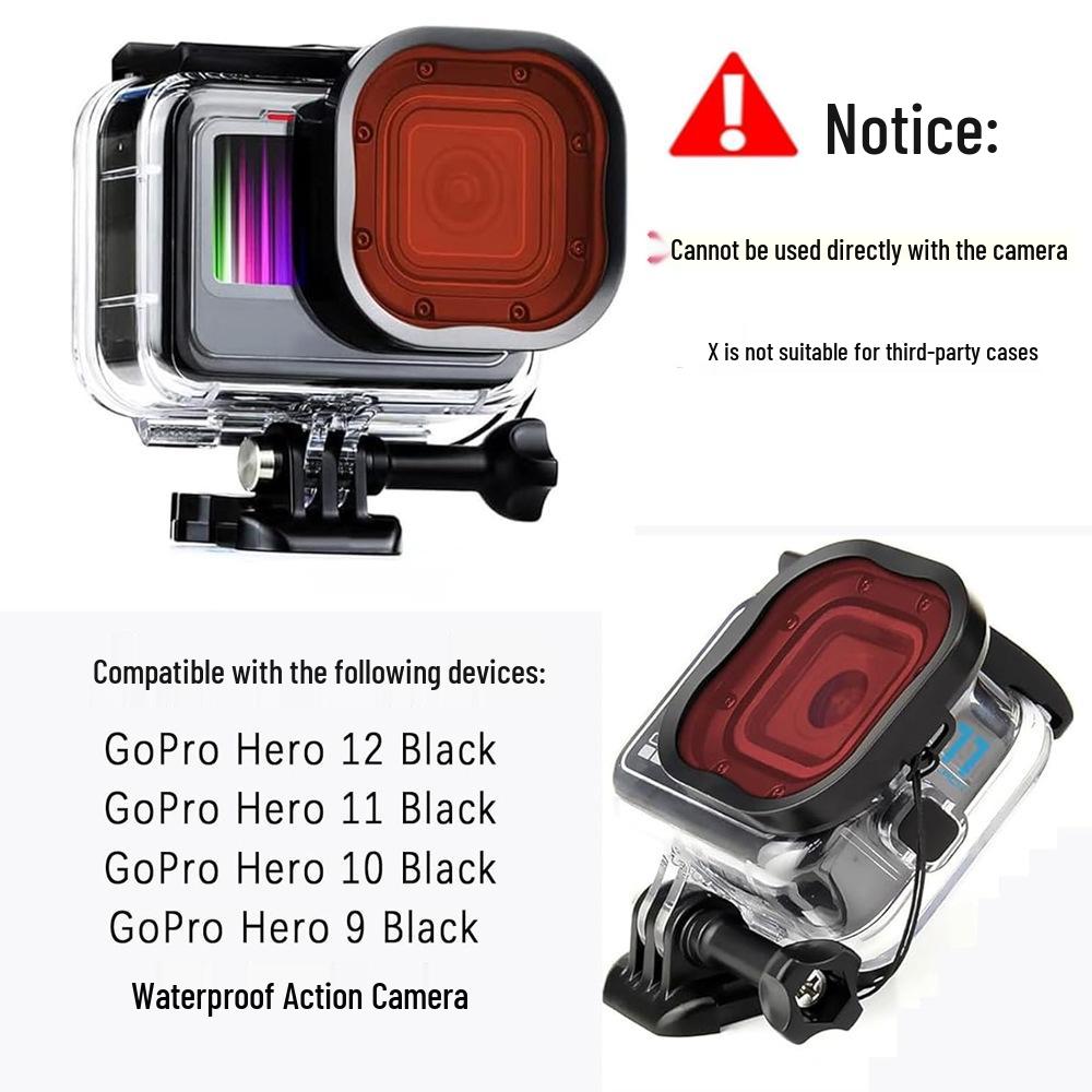 Водонепроницаемый бокс GoPro Hero 9-13 с трехцветными фильтрами - Аксессуары для дайвинга