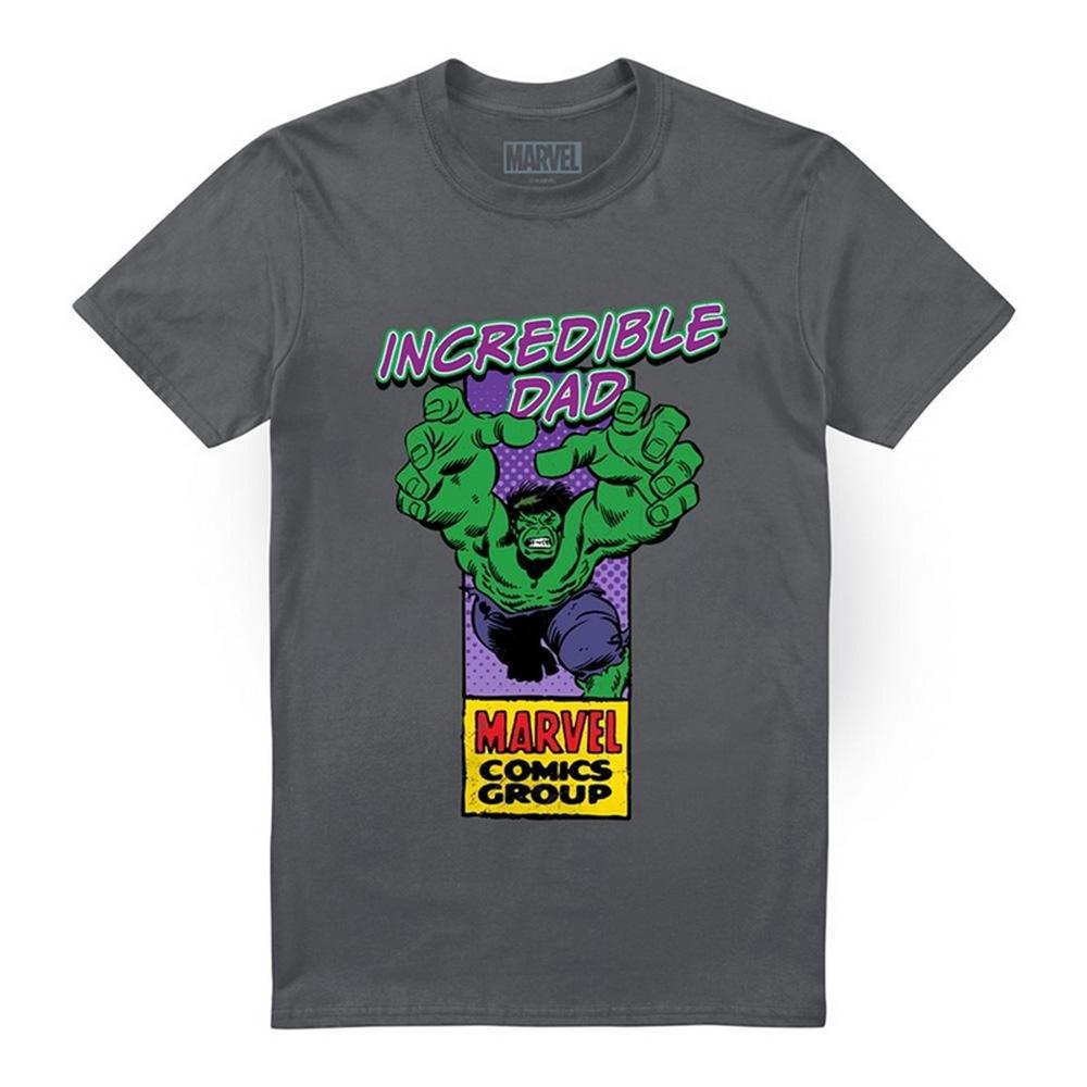 Marvel Comics Mens Incredible Dad Hulk Corner Box Fathers Day T-Shirt