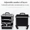 New Women Trolley Cosmetic Bags On Wheel,Nails Makeup Toolbox,Detachable Foldable Beauty Box Travel Bag Rolling Luggage Suitcase