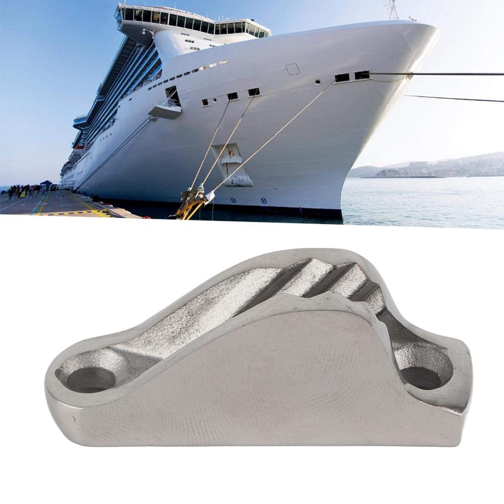 Silver Rope Line Clamp 316 Stainless Steel Rope Cam Cleat Boat Clam Cleat  Sailing Equipment