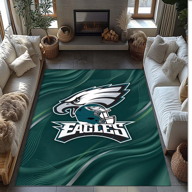 Кристально-бархатный ковер Philadelphia Eagles Мягкий Анти?Нескользящий коврик для пола, удобный ковер для декора гостиной, спальни в доме