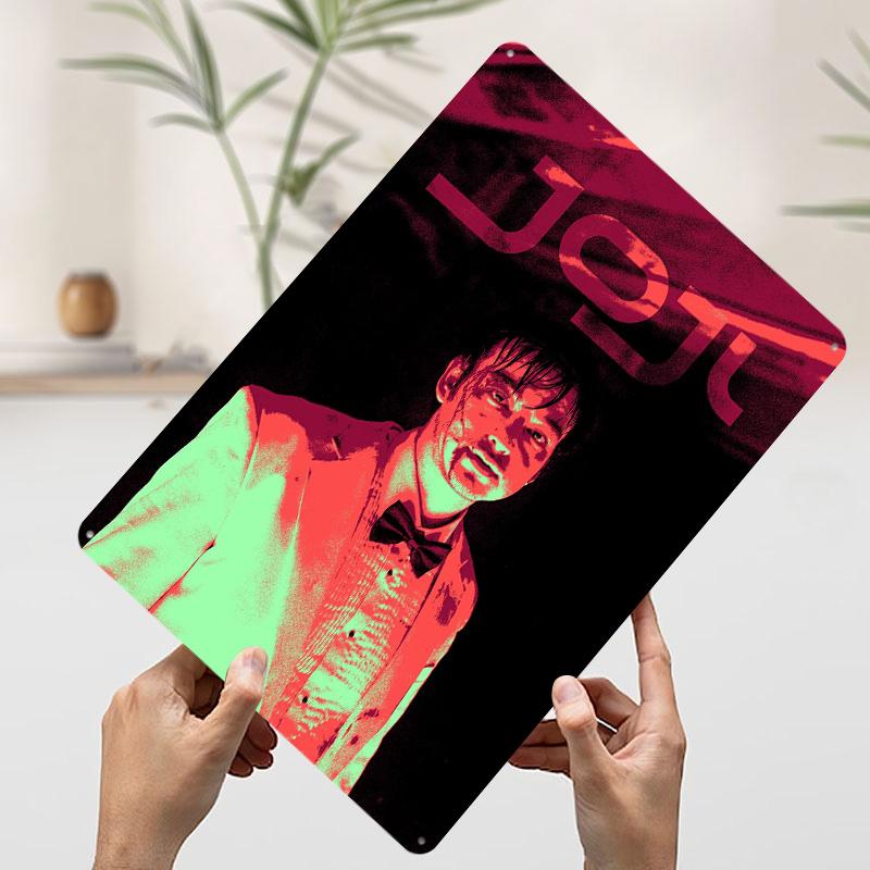 Joji Portrait With Red and Green Filter Poster Customized Wall Art Vintage Metal Signs Retro Tin Plaque for Man Cave Wand Deko