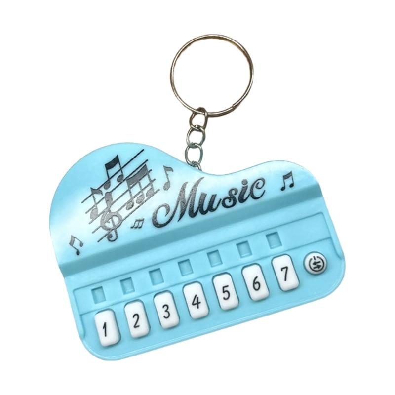 Playable Miniature Piano Keychain Toy For Children Portable Musical Instrument With LED Light Safe Plastic Design
