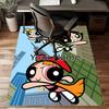 Powerpuff Design Area Rug Personalized Name- Non-Slip, Soft & Cozy Floor Mat for Living Room, Office - Indoor/Outdoor Carpet
