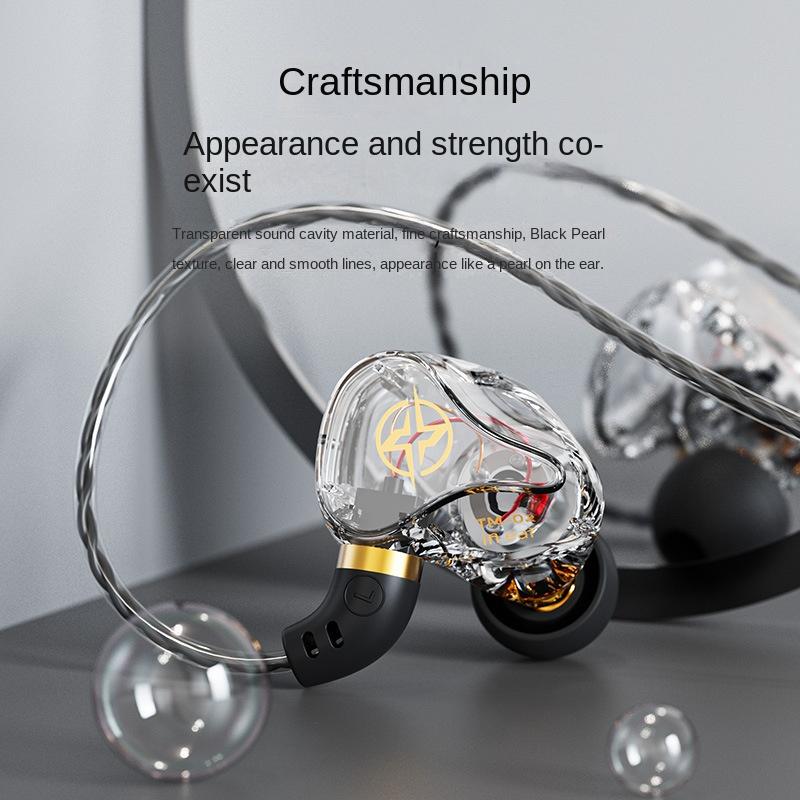 TM02 Sports Monitoring Titanium Film Mobile Phone Heavy Subwoofer Wired Back -wrapped Headphones