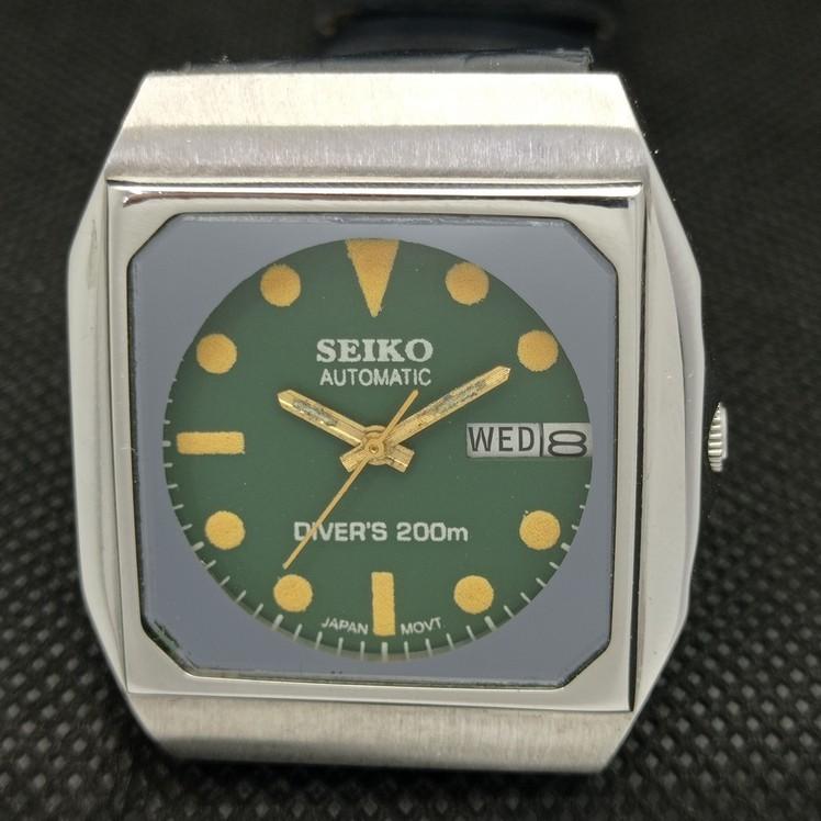 СДЕЛАНО В ЯПОНИИ SEIKO МУЖСКИЕ АВТОМАТИЧЕСКИЕ ЧАСЫ С ЗЕЛЕНЫМ ЦИФЕРБЛАТОМ a417060-2
