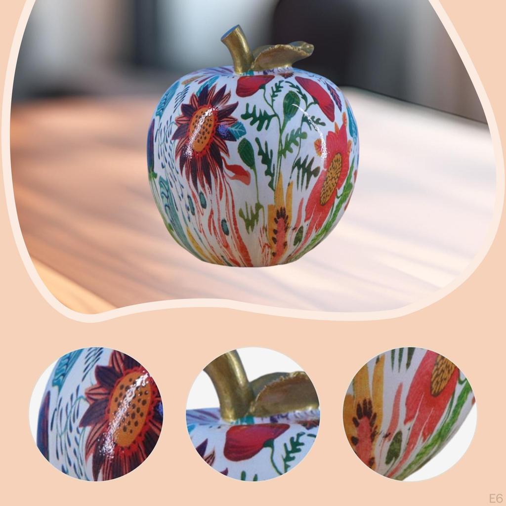 Apple Figurine, Artistic Fruit Sculpture, Modern Decorative Ornament Made of Resin, Creative,