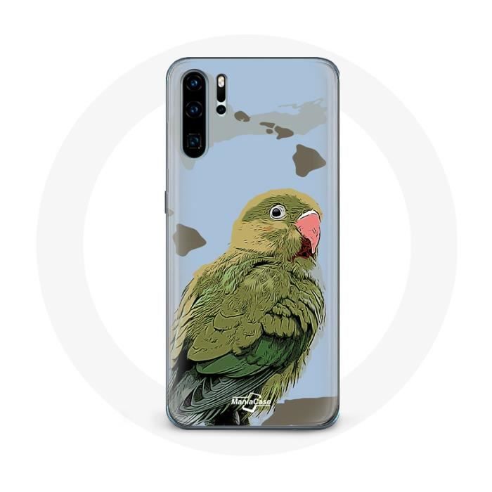 Чехол для Huawei P30 Parakeets Birds Green