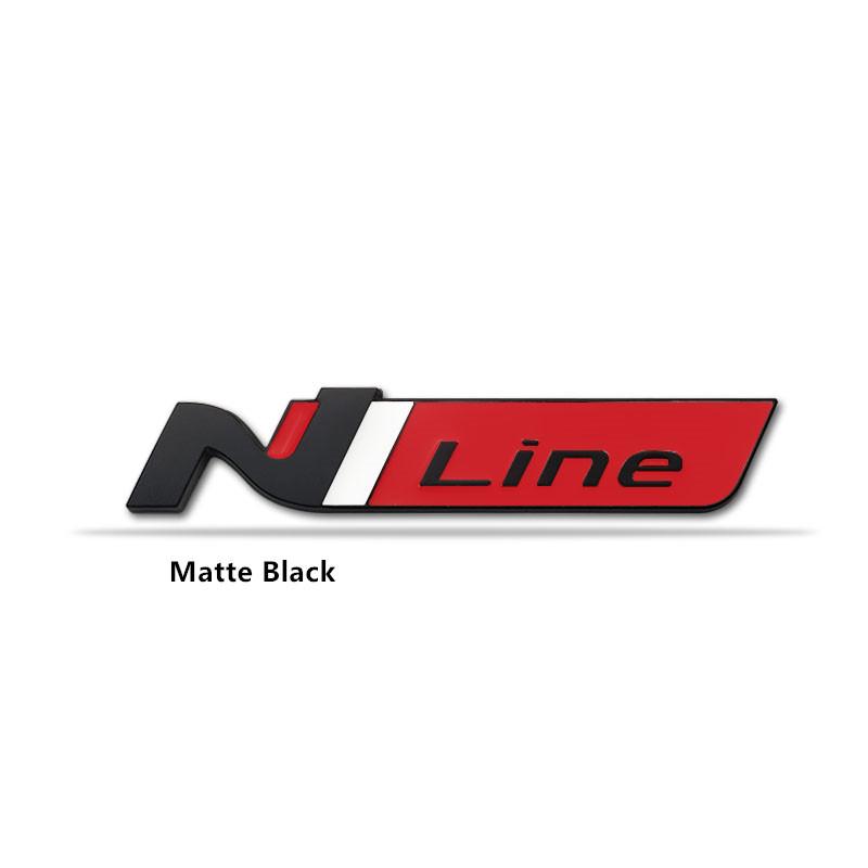 3d Metal Chrome Black Red Nline N Line Logo Car Grill Emblem Trunk Badge N Line Decal Sticker Accessories
