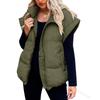 Однотонный жилет из хлопка на молнии, женская толстая теплая куртка с воротником-стойкой, пальто для поездок на работу, свободная повседневная верхняя одежда, новая мода на осень и зиму