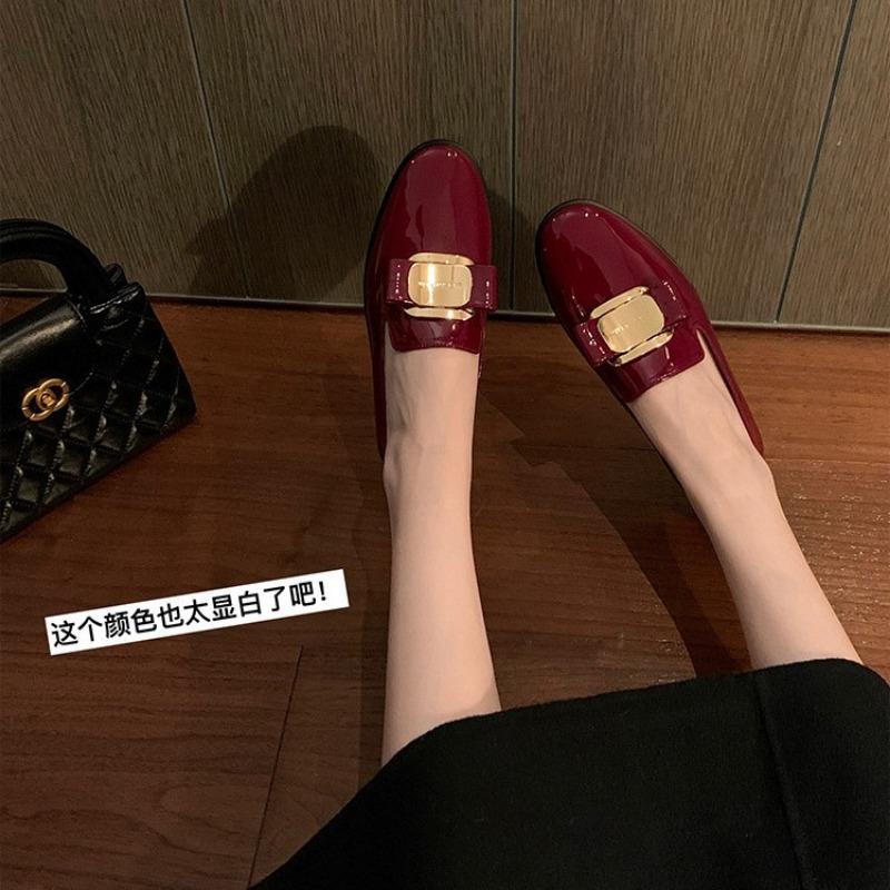 Версия из овчины Fira Manor очень мягкие золотые пряжки для ленивых людей для поездок на работу в женских маленьких кожаных туфлях