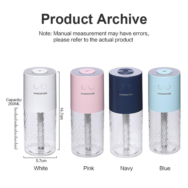 Беспроводной портативный автомобильный увлажнитель воздуха USB мини-диффузор водяного тумана увлажняющий опрыскиватель для кожи подарок с крутой проекционной лампой