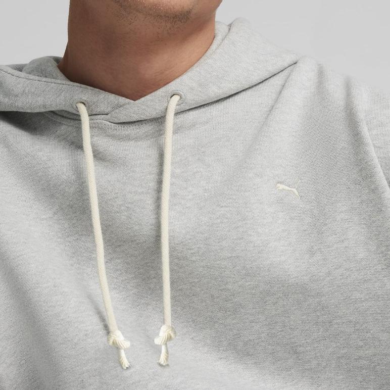 Puma Mmq Однотонная Повседневная Толстовка Оверсайз с Капюшоном и Длинным Рукавом Мужская Толстовка Светло-Серая 624011-04