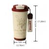 Stainless Steel Thermos 500ml Double-Wall Vacuum Stainless Steel Tumbler Floral Art Print Coffee Mug Leakproof Travel Cup