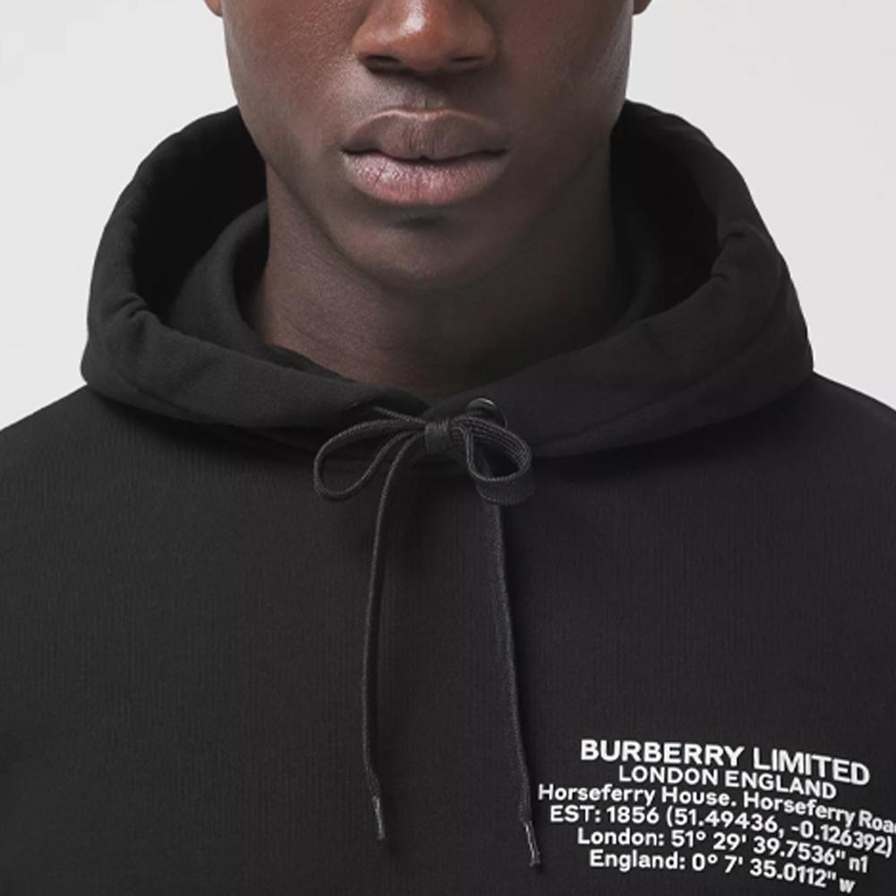 Burberry Худи на завязках с принтом локации 80427531