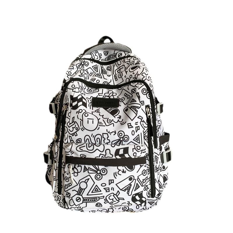 2024 Korean-Style Large Capacity Backpack for Junior High Students: Fashionable, Casual, Versatile Campus Gear