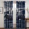 Natural Scenery Landscape Sea Clouds City 2 Pieces Free Shipping Thin Window Drapes Curtain for Living Room Bedroom Decor
