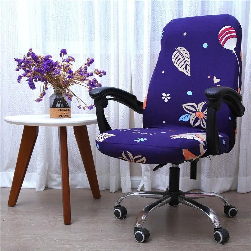 Office Rotating Computer Chair Cover Elastic Printed Chair Covers Anti-dirty Washable Lift Seat Protector Case for Meeting Room