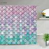 Красочные Мультяшные Рыбы Акула Занавески для Душа Обитатели Океана Детская Ванная Комната Домашний Декор Тканевый Набор Занавесок Водонепроницаемые Ширмы для Ванны
