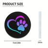 2Pcs Love Paw Print Car Coasters Circular Universal Drink Cup Mat Car Interior Decoration Accessories