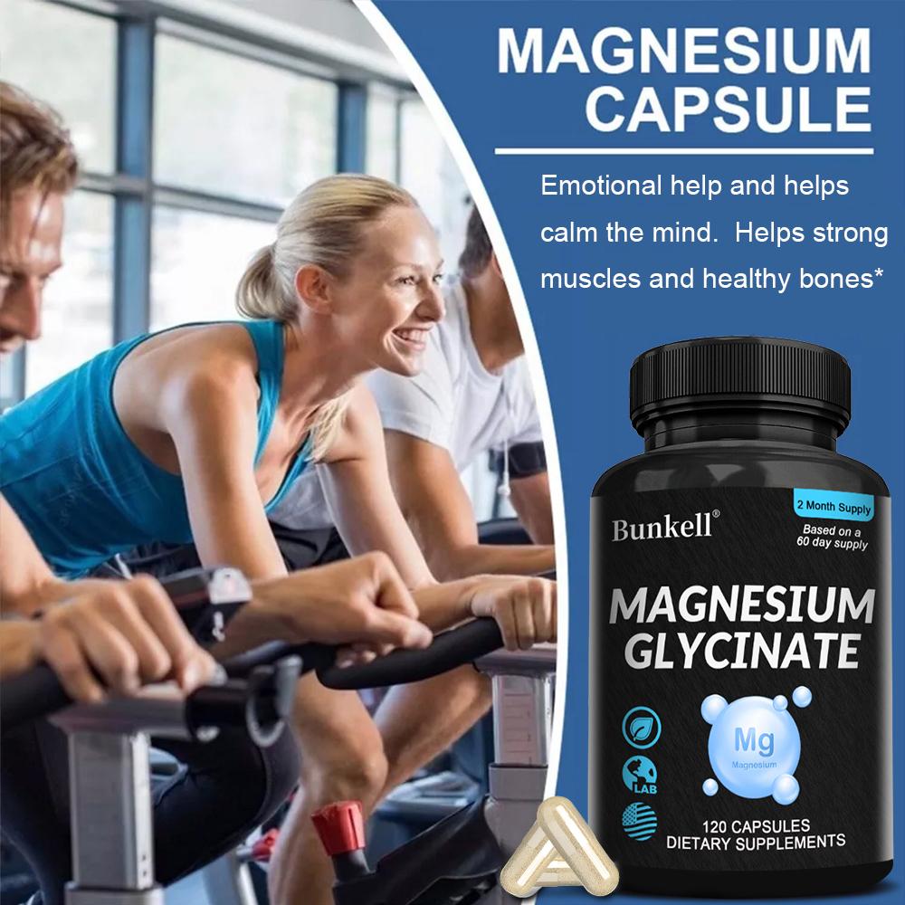 Magnesium Glycinate Capsules, Magnesium Bisglycinate 1040mg, 120 Capsules Dietary Supplement