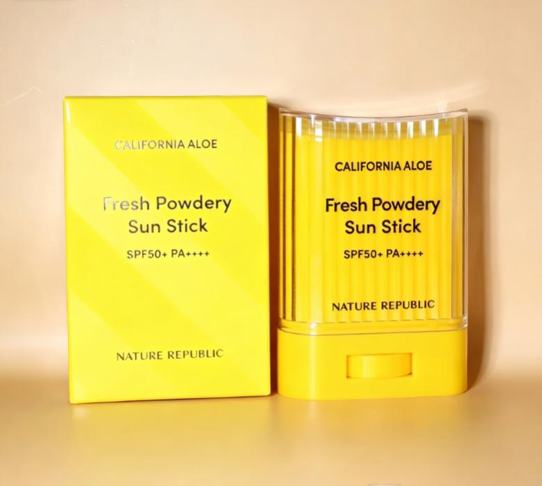 Nature Republic California Aloe Fresh Пудровый солнцезащитный стик SPF 50+ PA++++ 24 г