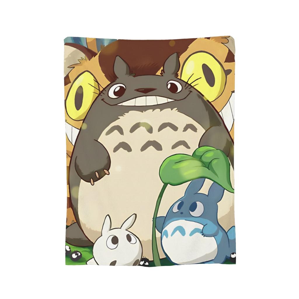 Традиционные вязаные одеяла Некобус Японские Т-Тоторо Кот-автобус Флисовый плед Постельные принадлежности Диван Портативные Мягкие Теплые Покрывала