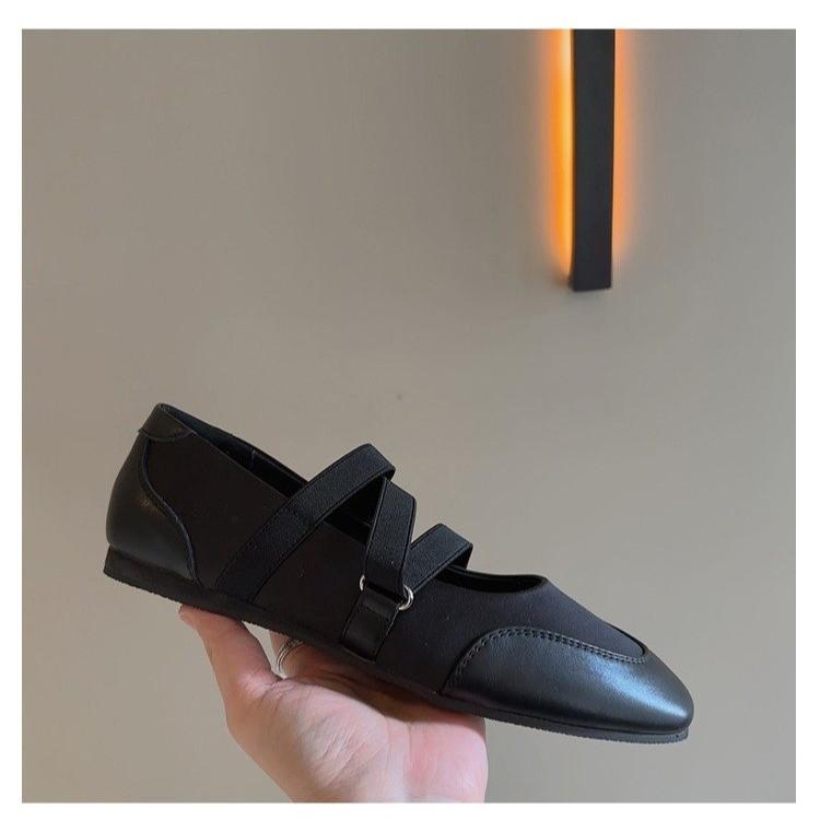 Женские туфли на плоской подошве с квадратным носком, сезонные, с мелким вырезом, туфли Мэри Джейн, балетки, эластичные, серебристые, с мягкой подошвой, одинарные туфли