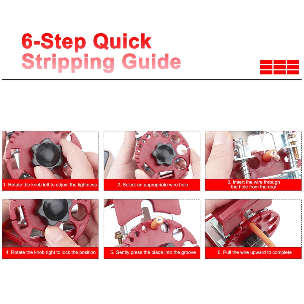 Adjustable Wire Stripper, Portable Manual Cable Stripping Tool Versatile Copper Wire Stripping Machine for Electrician,