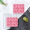 Christmas Silicone Mold 12 Cavities Snowman Tree Hat Cookie Man Non-stick Food Grade Easy Release DIY Fondant Chocolate Candy Biscuit Jelly