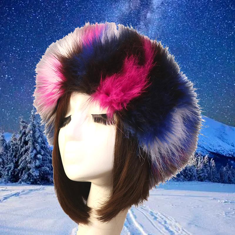 Женские теплые шапки из искусственного меха, утеплители для ушей, русские шапки-повязки на голову, флисовые пушистые шапки для улицы, зима