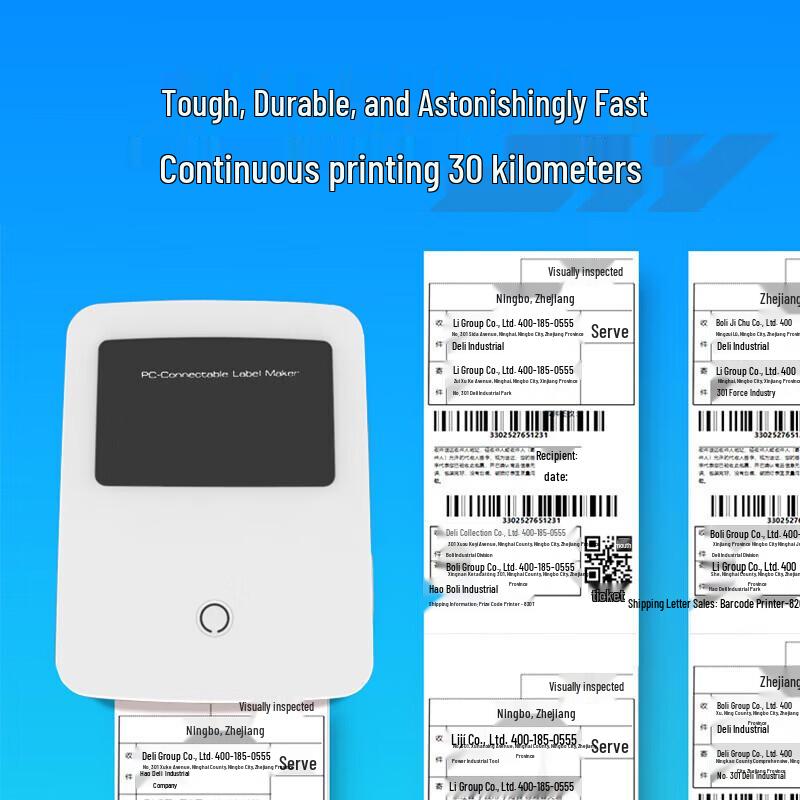 Deli Термопринтер этикеток DL-740C, китайская вилка (адаптер в комплекте)
