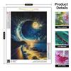 Diy Full Round Diamond Painting Landscape Moon Embroidery Cross Stitch Gift Home Decoration 30x40cm/12x16inch