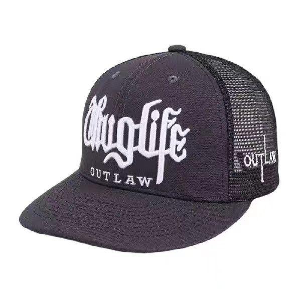 Fashion new embroidered letter double-color street micro-curved mesh cap outdoor men's and women's baseball caps sun hat