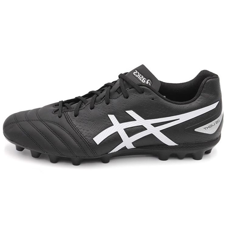 Asics Pro Round Toe Lace-Up Artificial Turf Ag (Rubber Short Studs) Durable Support Lightweight Soccer Shoes Men Soccer Shoes Black White 1103A116-001
