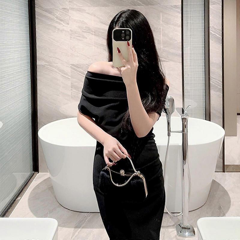 Women Velet Evening Clutch Bags Formal Party Clutches Wedding Purses Cocktail Prom Clutches Ladies Handbag Purse Black less