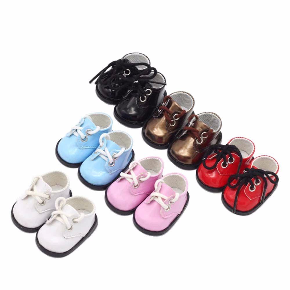 1 Pair 5.5*2.8cm ob11 Doll Sandals Handmade OB11 Leather Shoes 12 BJD Doll PU Shoes 14 Inch Doll