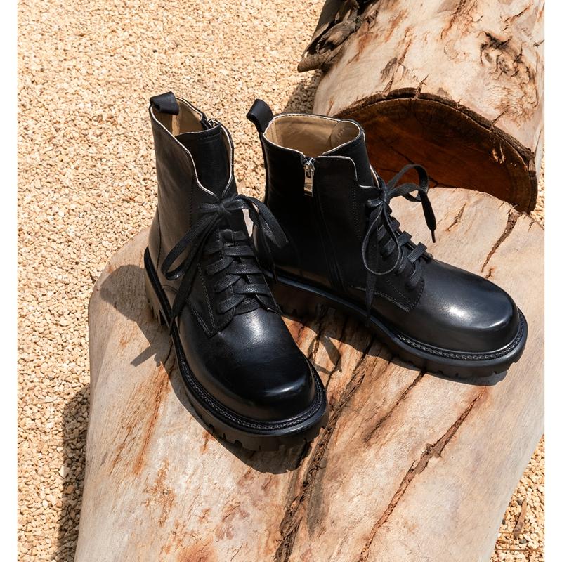 Новые осенне-зимние женские ботинки Модные рыцарские ботинки для женщин Круглый носок Массивный каблук Женская обувь Zapatos Mujer Обувь на платформе