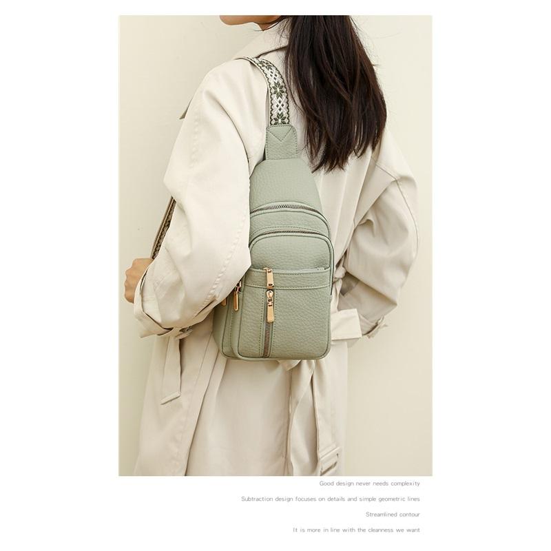 Новая женская ПУ нагрудная сумка простая и легкая, многосекционная повседневная сумка-мессенджер, однотонная универсальная наплечная сумка