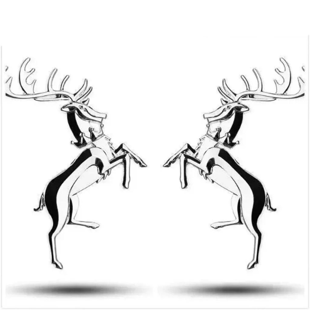 3D Metal Elk Deer Logo Badge Sticker Side Fender Rear Trunk Emblem Decal