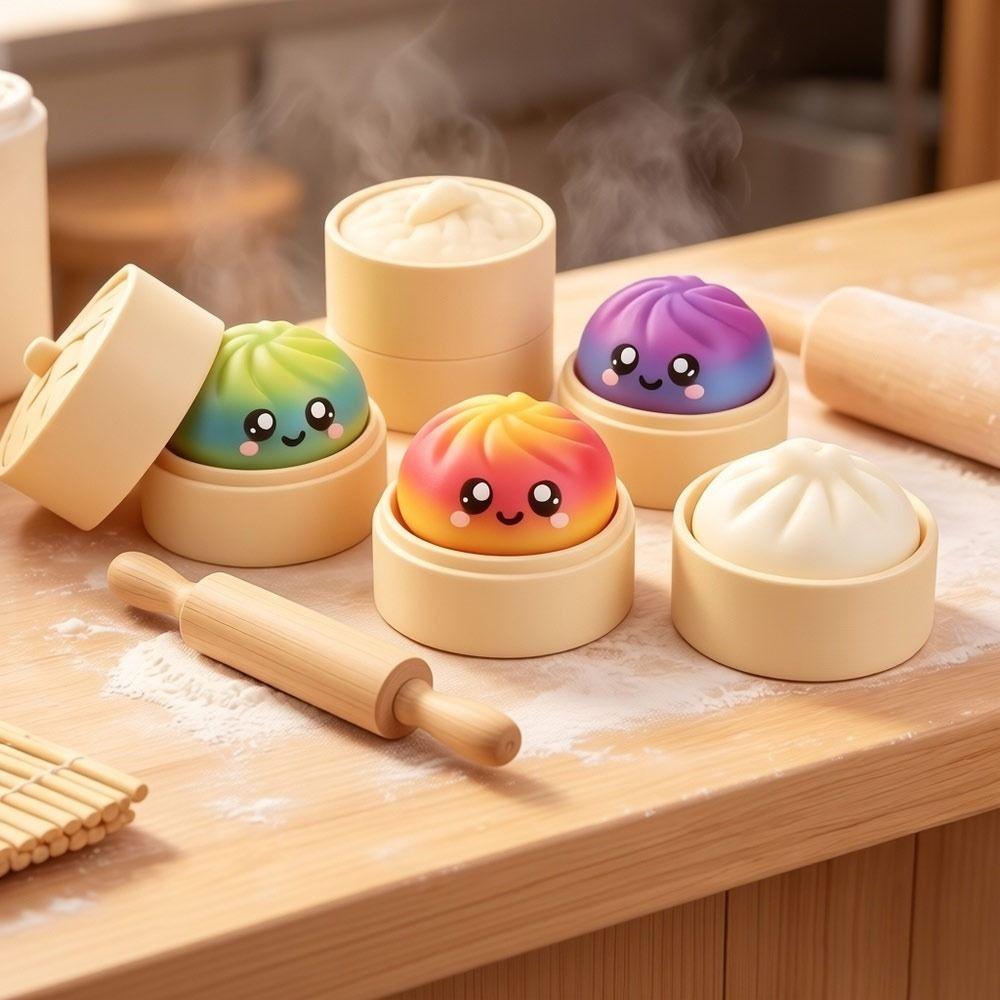 Multiple Gradient Colors Dumplings Blind Box Toy Luminous Baozi Fidget Button Toy Home Decoration