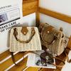Pastoral Style Straw Bag Women's 2024 Summer Retro Handheld Bamboo Bag Versatile Shoulder Crossbody Bag Beach Bag