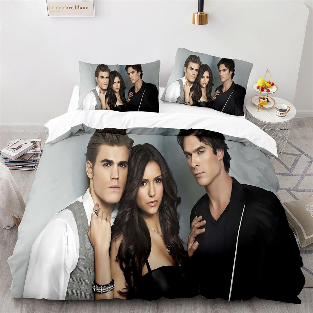 Vampire 3D Printed Comforter Bedding Set,Duvet Cover Bed Set Quilt Cover Pillowcases,King Queen Size Bedding Set for Adults Kids